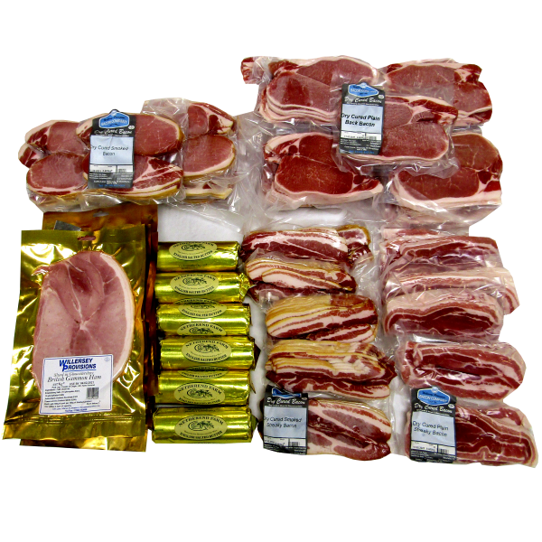 Retail Gloucester Dry Cured British Bacon, Ham and Butter Kit **ALL BRITISH**