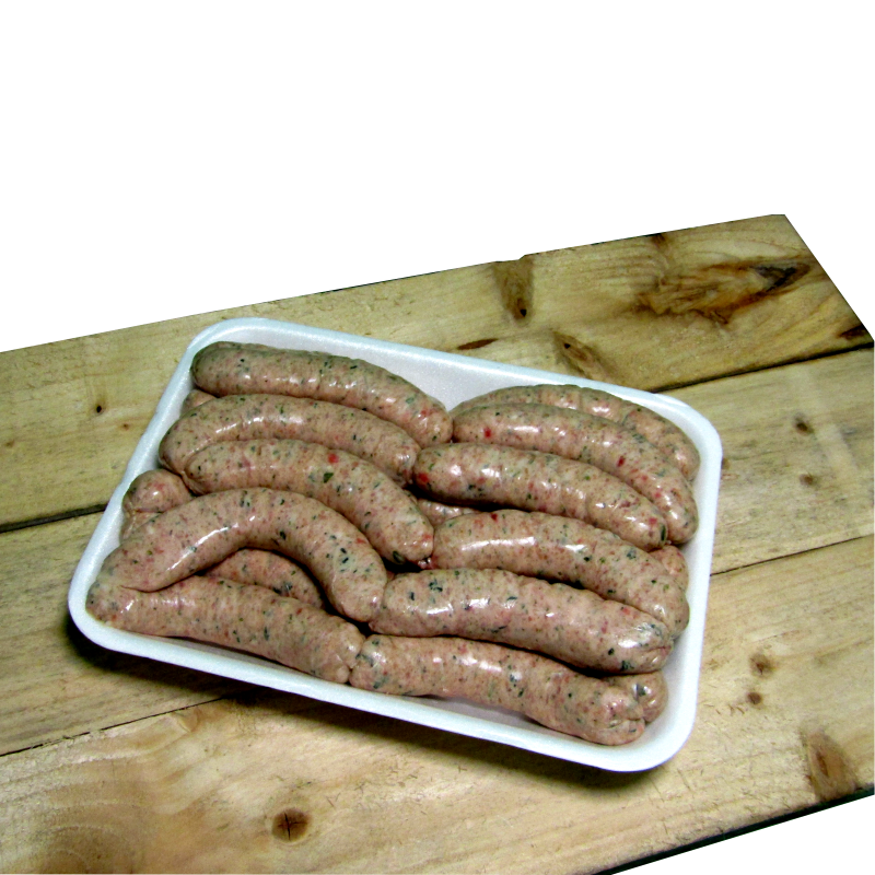 Fresh Pork and Leek Sausage 4's (5lb) 2.27kg tray *PRE ORDER ONLY*
